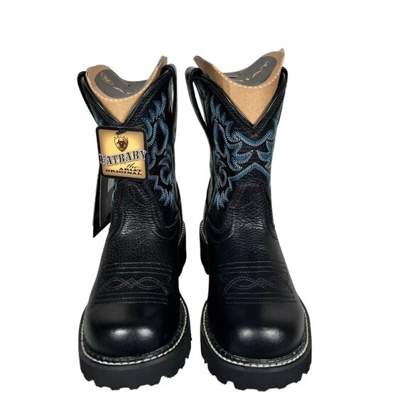 Ariat Fatbaby Womens Black Deertan Leather Cowboy Western Boot Size 5.5 B